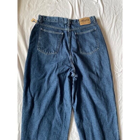 High-Waisted Mom 90s Blue Denim Size 18 Tall Jeans Straight Leg Womens - Picture 7 of 9